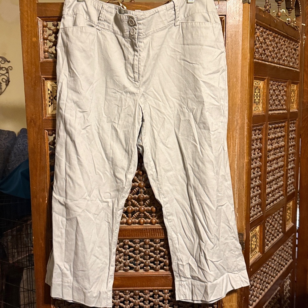 CAbi Khaki Cropped Pants